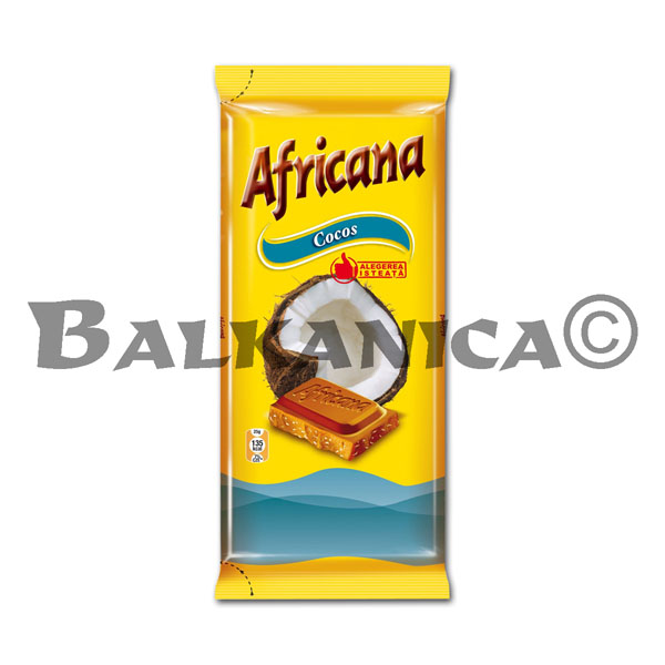 90 G TABLETE DE CHOCOLATE COM COCO AFRICANA