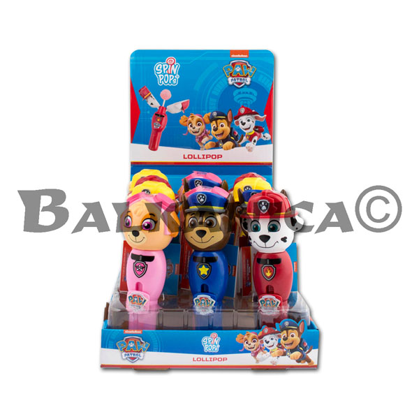 PACK (12 X 8 G) SUCETTES SPIN POP PAW PATROL