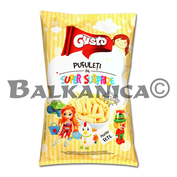 85 G CORN PUFFS WITH SUPER SURPRISE FOR GIRLS GUSTO