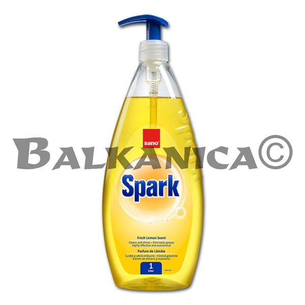1 L DETERGENT LIQUID FOR DISHES WITH LEMON PERFUME SANO SPARK