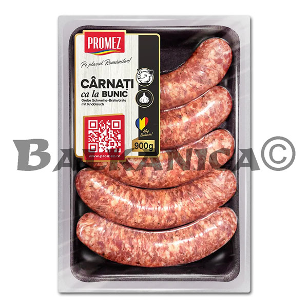900 G CHIPOLATA DE PORC GROSSE FRAICHE CONGELEE STYLE GRAND PERE PROMEZ