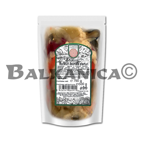 600 G PICKLED VEGETABLES MIXED CUTTED (BAG) TRADITII ROMANESTI