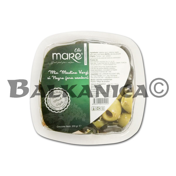 200 G MIX MASLINE VERZI SI NEGRE FARA SAMBURI MARE 200 G MIX MASLINE VERZI SI NEGRE FARA SAMBURI MARE