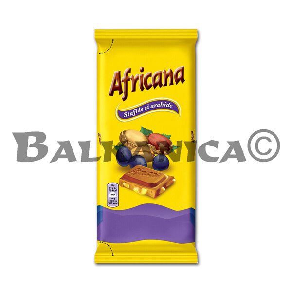80 G CHOCOLATE AMENDOIM E PASSAS AFRICANA