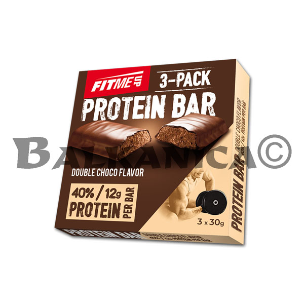 PACK (3 X 30 G) BATON PROTEIC DOUBLE CHOCO FITME UP