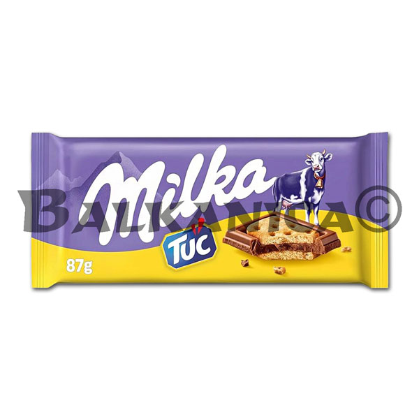 87 G CIOCOLATA CU LAPTE ACOPERITA CU BISCUTI SARATI MILKA 87 G CIOCOLATA CU LAPTE ACOPERITA CU BISCUTI SARATI MILKA
