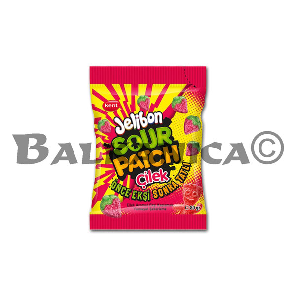 80 G BOMBOANE GUMATE CU AROMA DE CAPSUNI JELIBON