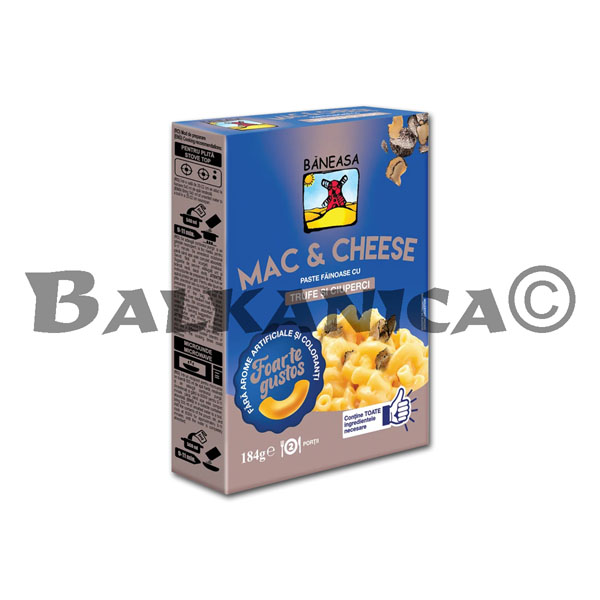 184 G PASTE FAINOASE MAC & CHEESE CU TRUFE SI CIUPERCI BANEASA