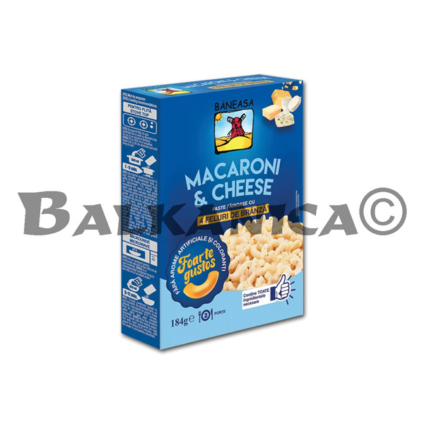184 G PASTE FAINOASE MAC & CHEESE 4 TIPURI DE BRANZA BANEASA