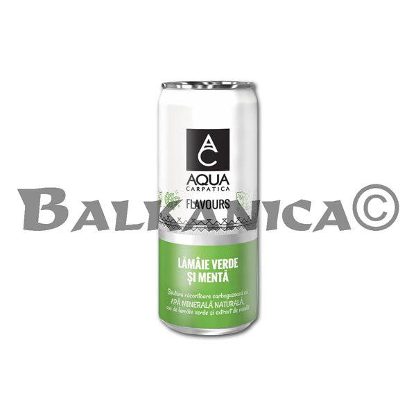 0.33 L APA MINERALA CU AROMA DE LAMAIE VERDE SI MENTA AQUA CARPATICA 0.33 L APA MINERALA CU AROMA DE LAMAIE VERDE SI MENTA AQUA CARPATICA